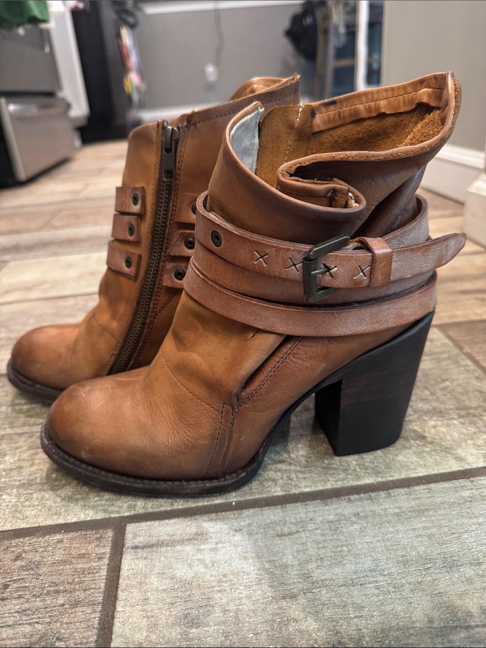 Freebird Blaze Leather Boots Brown Size 8